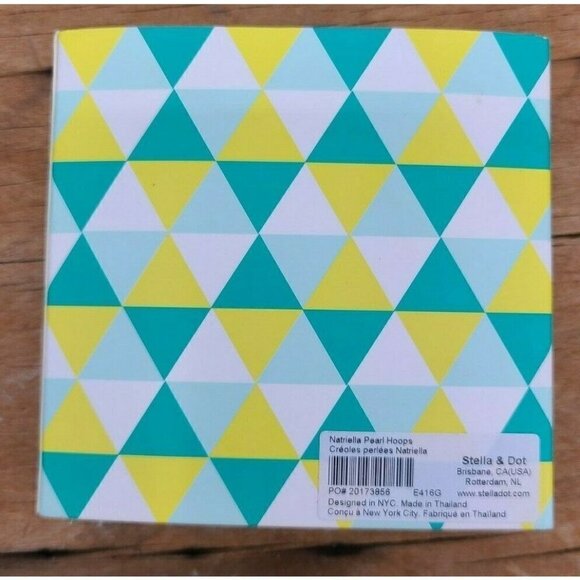 New Rebecca Minkoff x Stella & Dot Natriella Pearl Hoops Earrings Gold - Picture 5 of 5